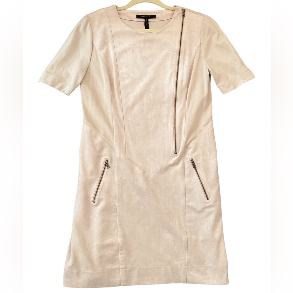 BCBGMaxazria beige suede dress SZ M, NEW